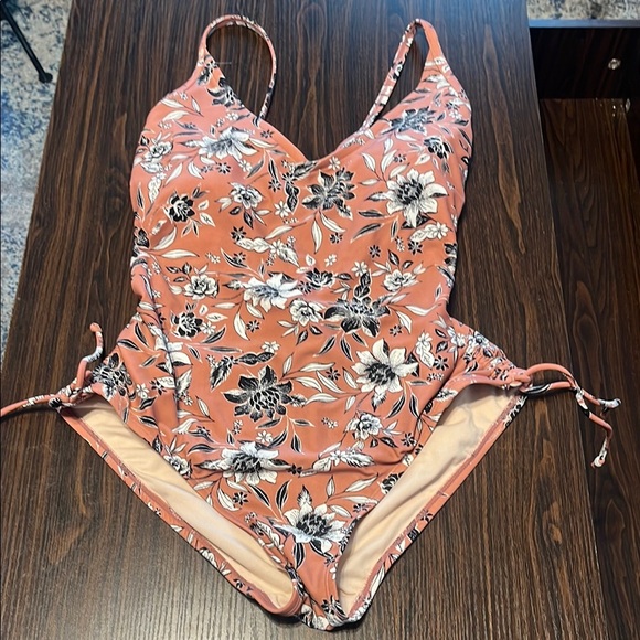 Kona Sol Other - Kona Sol Pink One Piece Swimsuit with Floral Design